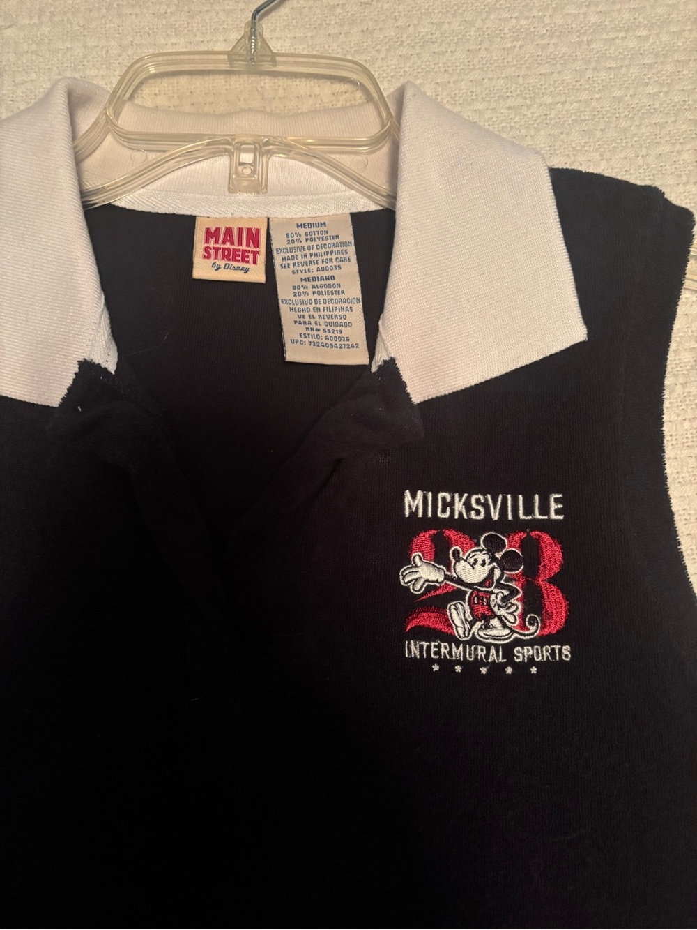 Disney Black Sleeveless Terry Polo Embroidery Dress and pink Mickey tee shirt - Picture 2 of 11